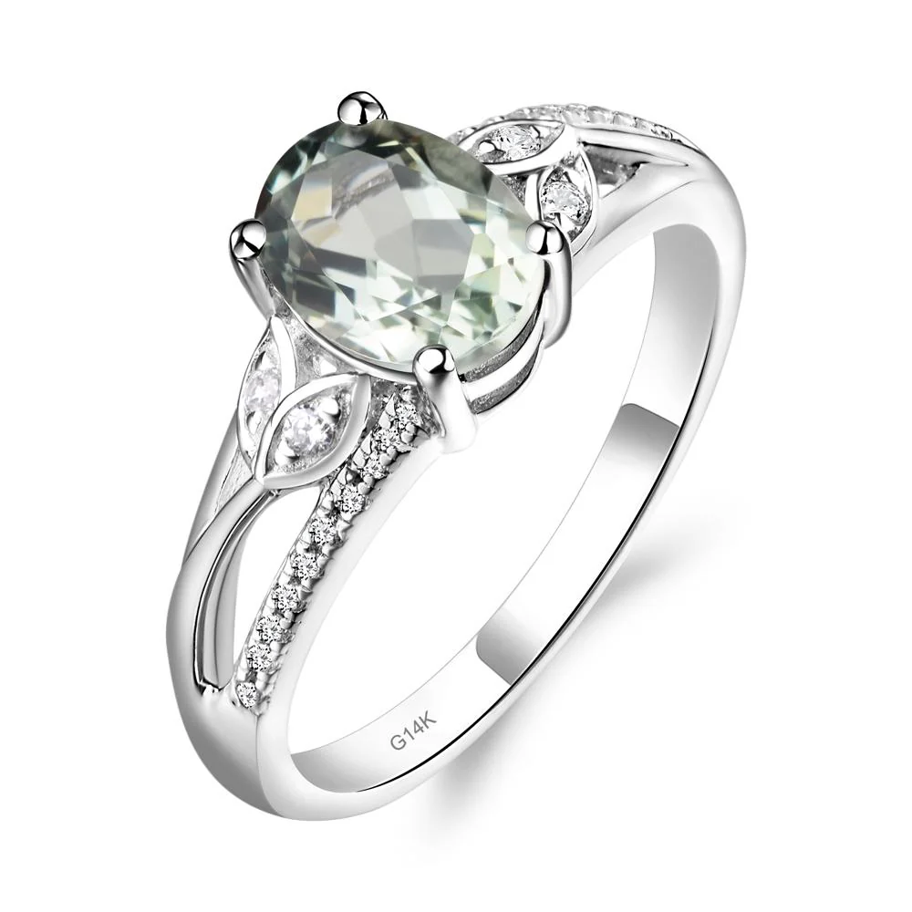 Oval Cut Green Amethyst Ring - Image 3