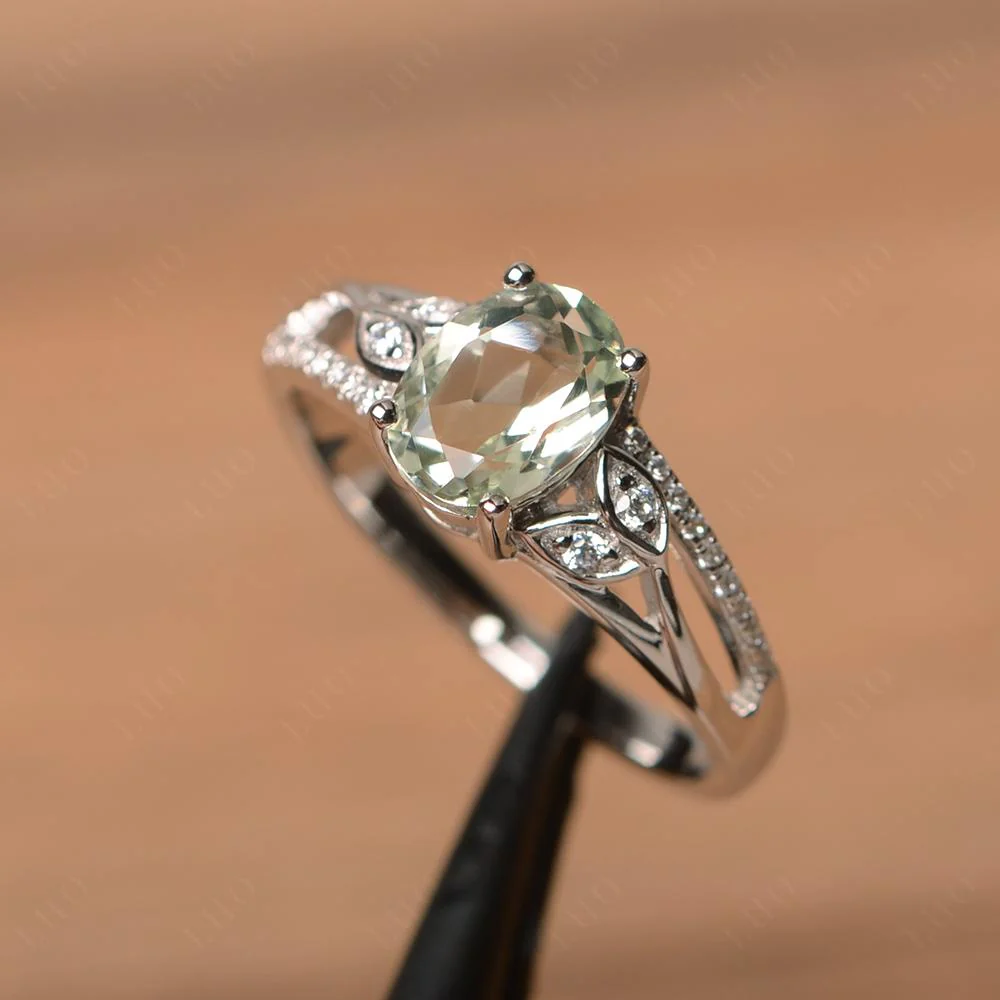 Oval Cut Green Amethyst Ring - Image 30