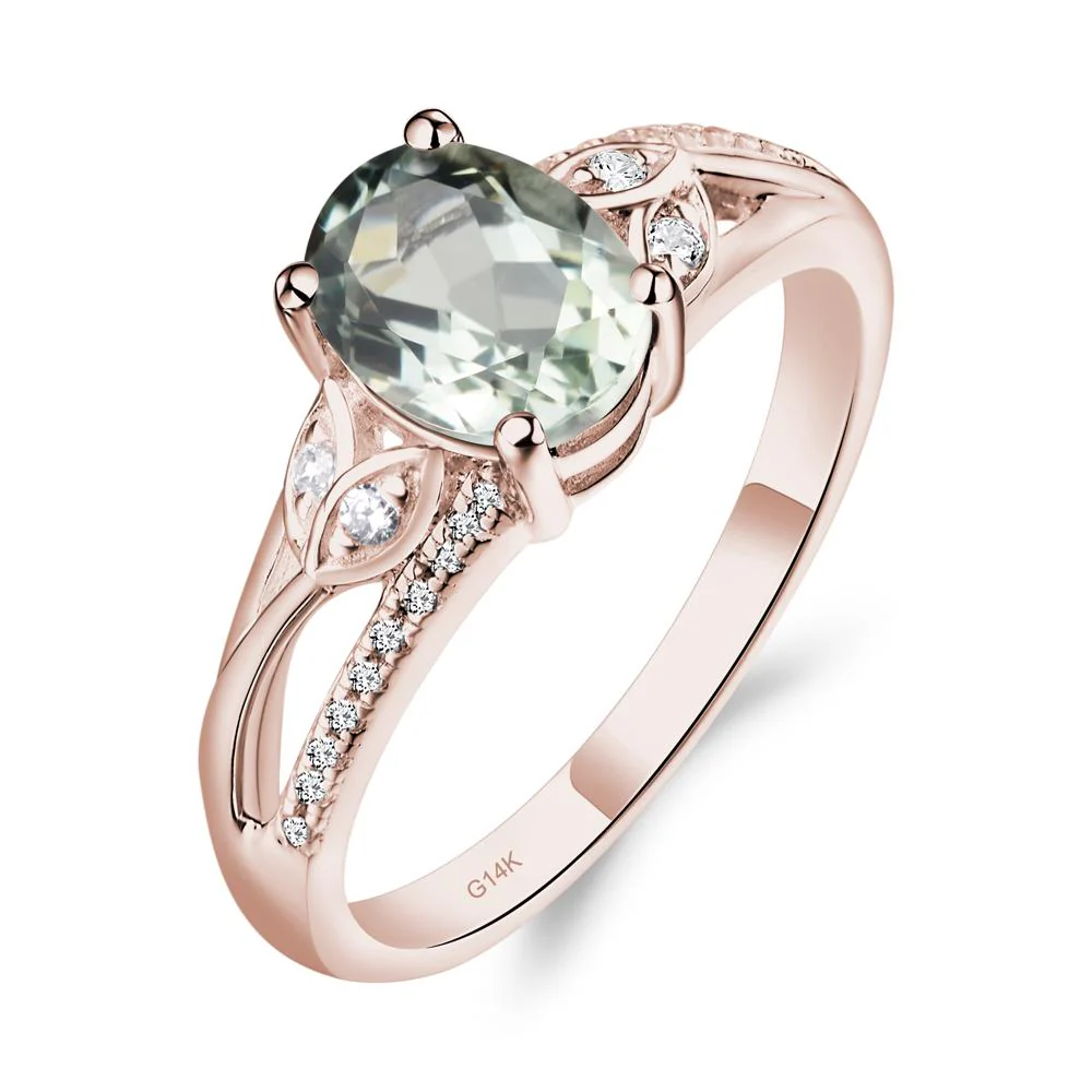 Oval Cut Green Amethyst Ring - Image 5