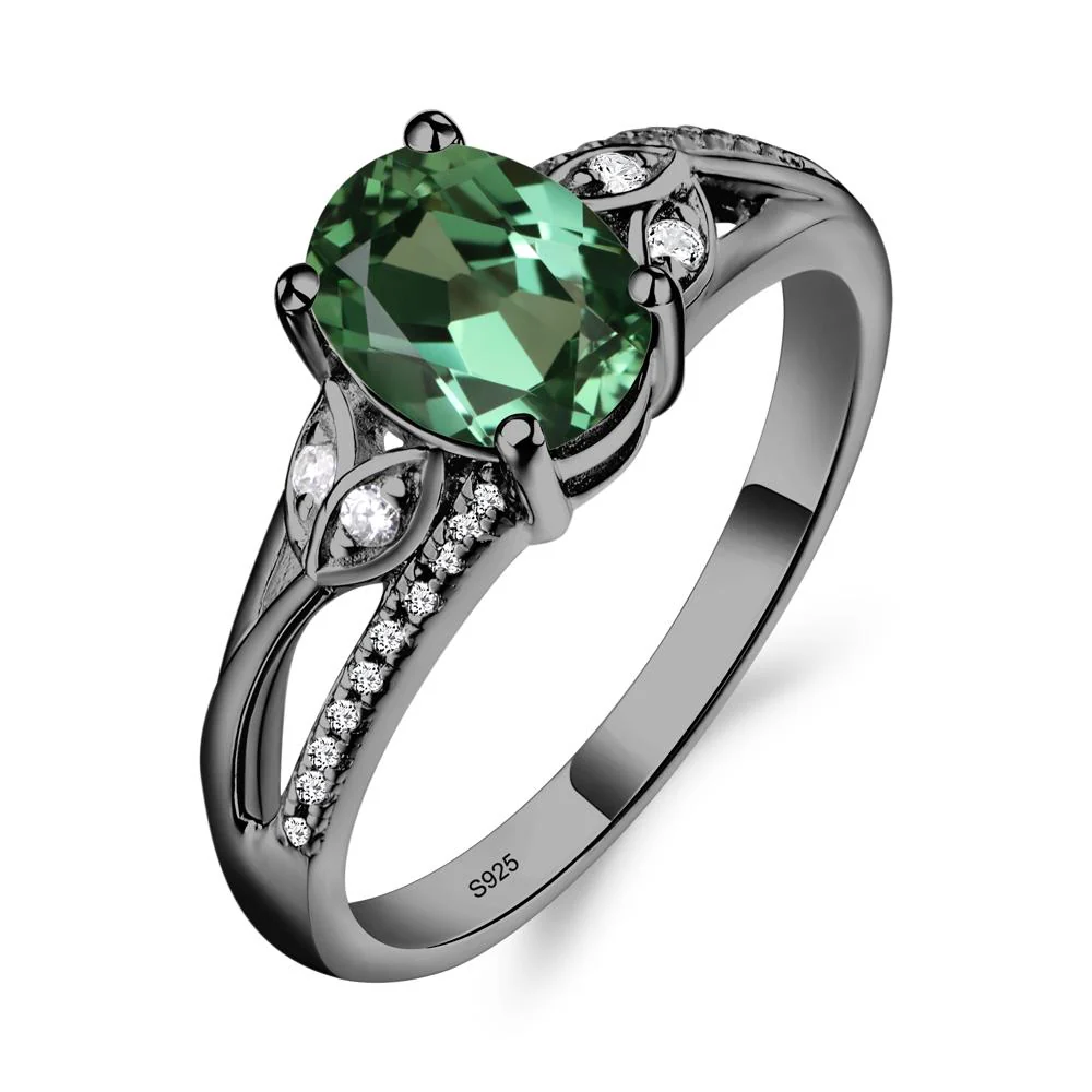 Oval Cut Green Sapphire Ring - Image 2