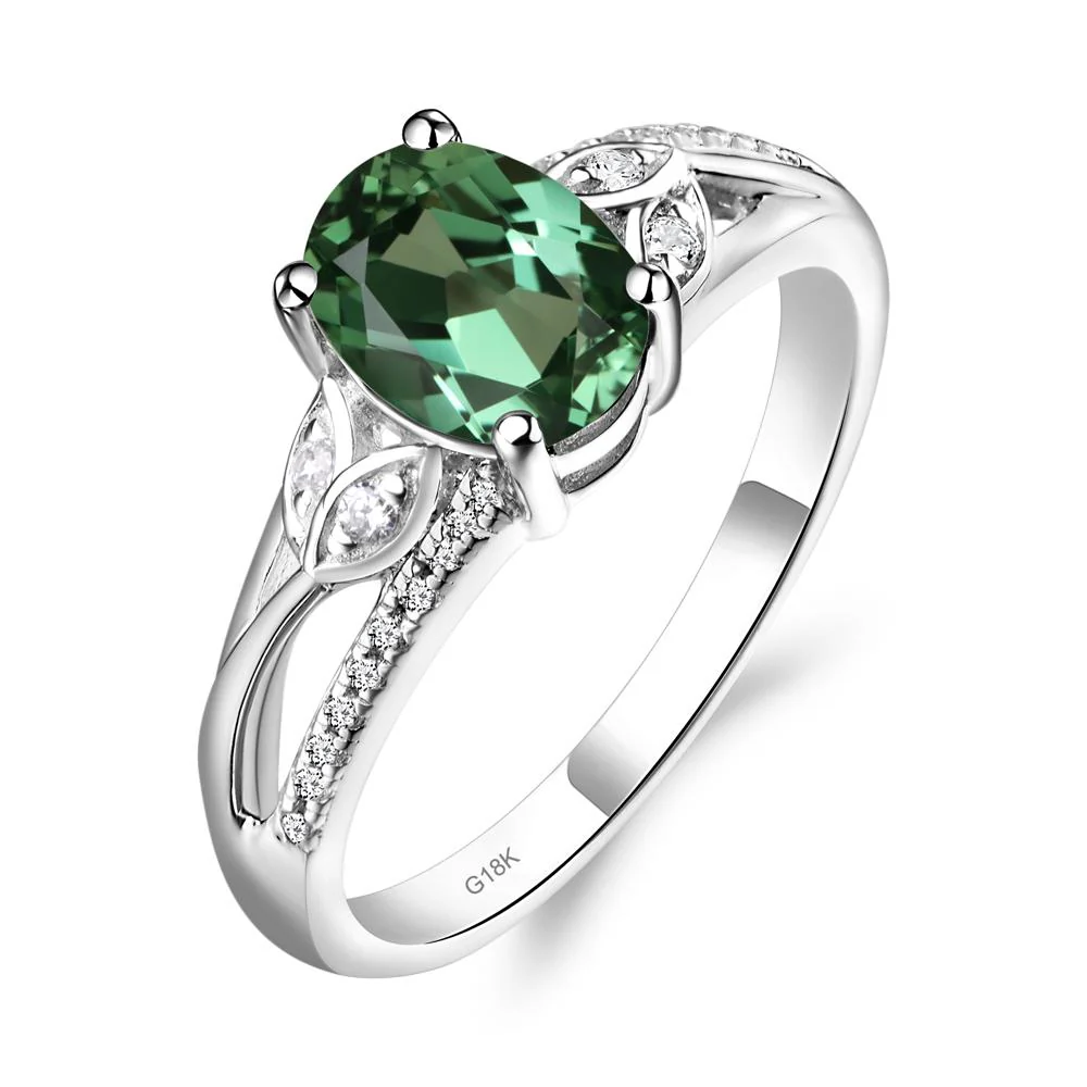 Oval Cut Green Sapphire Ring - Image 6