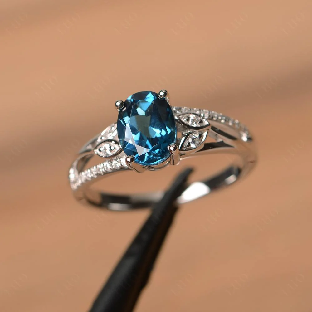 Oval Cut London Blue Topaz Ring - Image 29