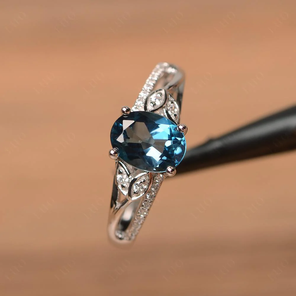 Oval Cut London Blue Topaz Ring - Image 30