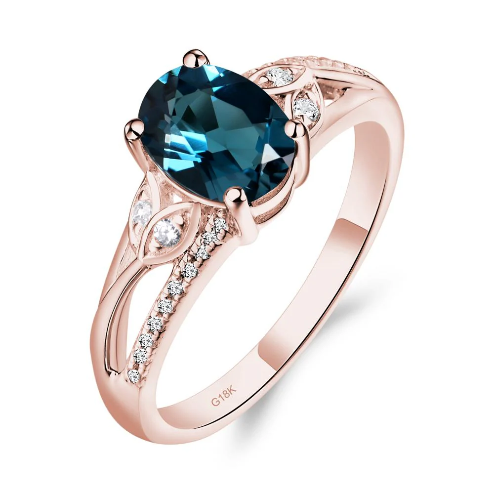 Oval Cut London Blue Topaz Ring - Image 8