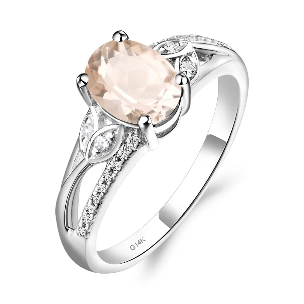 Oval Cut Morganite Ring - Image 3