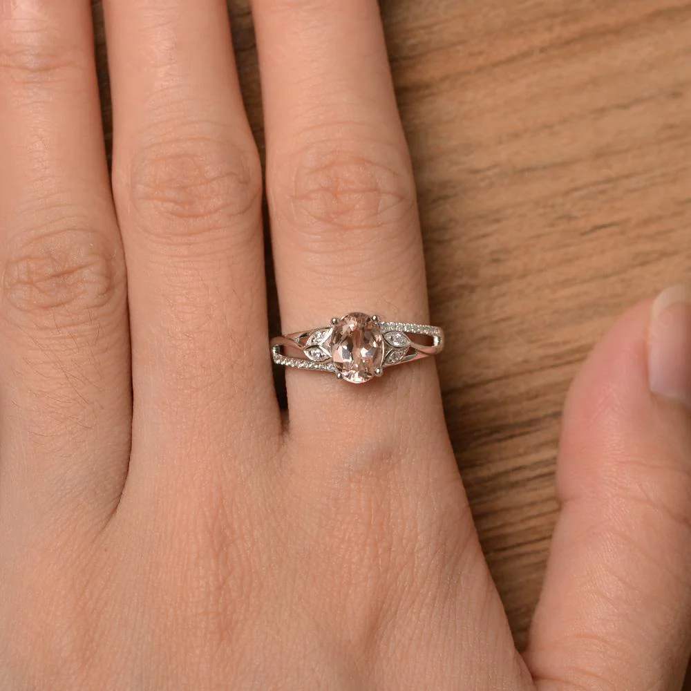 Oval Cut Morganite Ring - Image 32