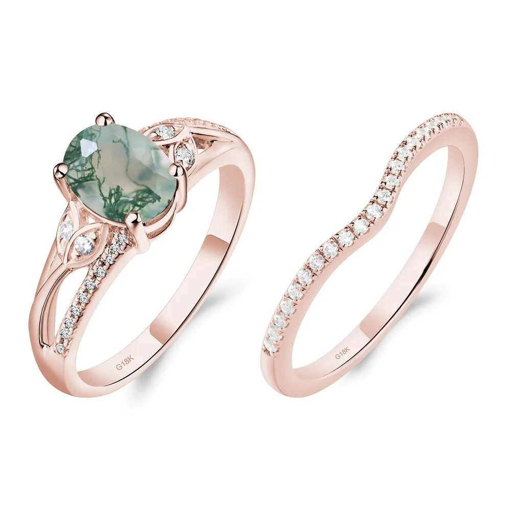 Oval Cut Moss Agate Ring - Image 17