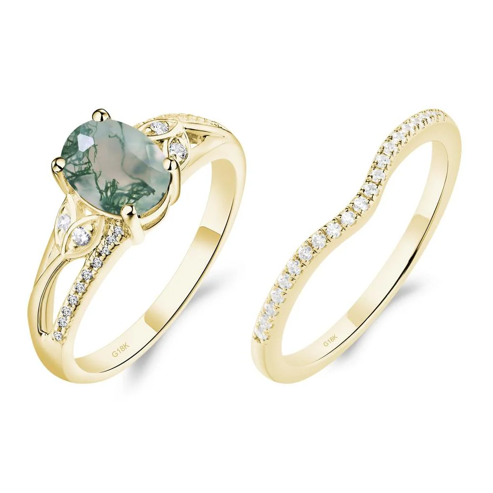 Oval Cut Moss Agate Ring - Image 21