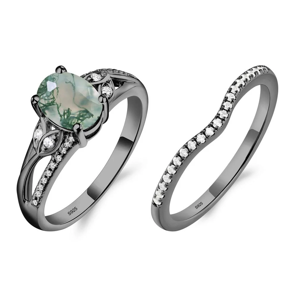 Oval Cut Moss Agate Ring - Image 23