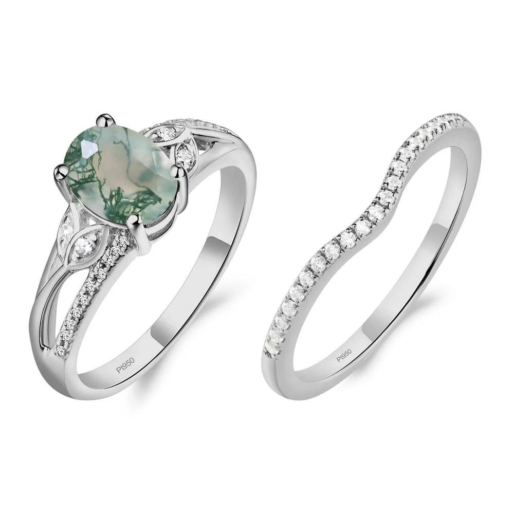 Oval Cut Moss Agate Ring - Image 25