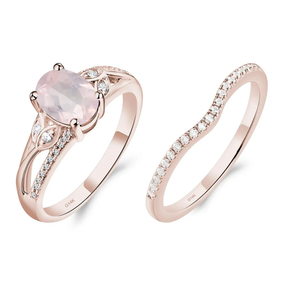 Oval Cut Rose Quartz Ring - Image 11