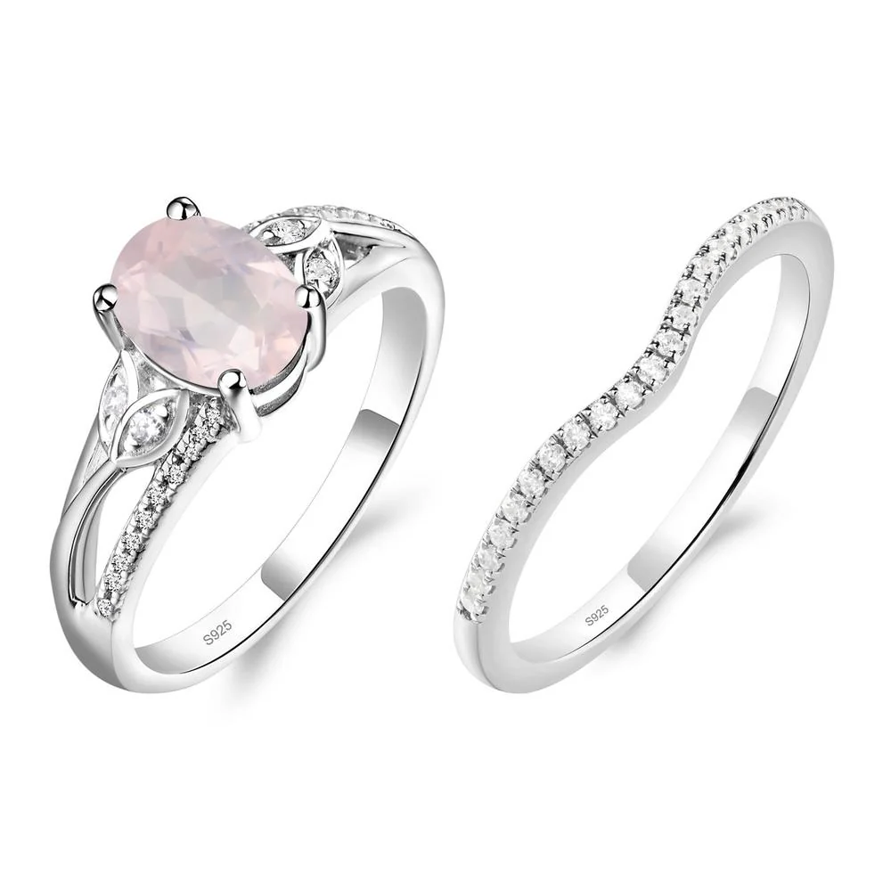 Oval Cut Rose Quartz Ring - Image 27