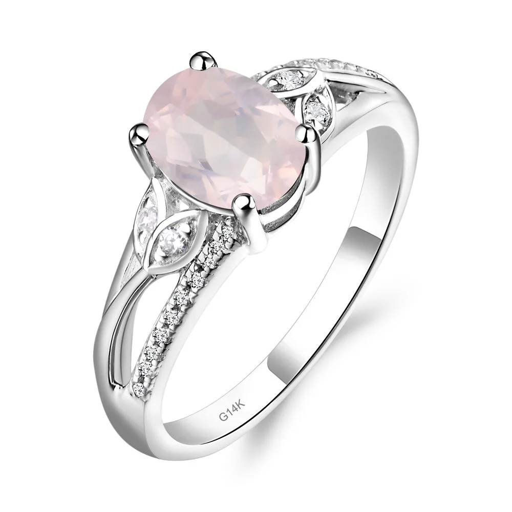 Oval Cut Rose Quartz Ring - Image 3