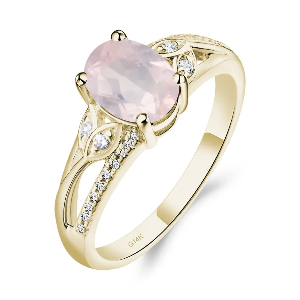 Oval Cut Rose Quartz Ring - Image 4