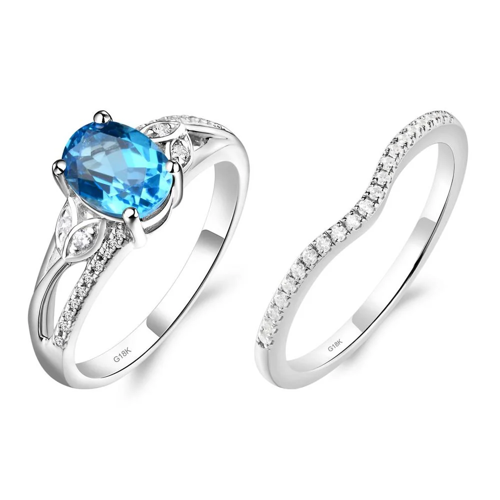 Oval Cut Swiss Blue Topaz Ring - Image 19