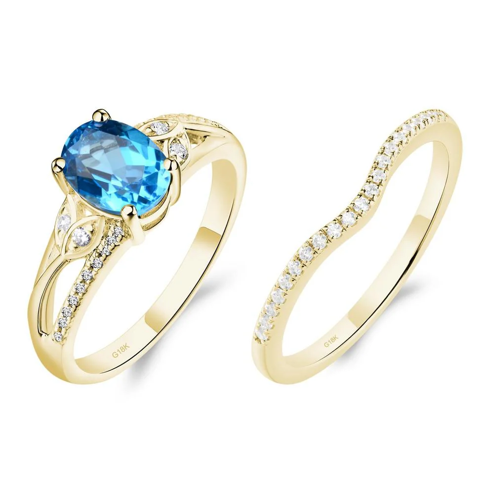 Oval Cut Swiss Blue Topaz Ring - Image 21