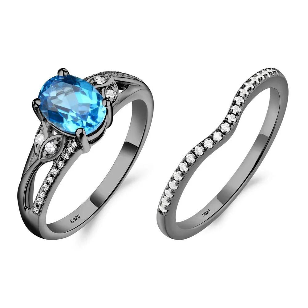 Oval Cut Swiss Blue Topaz Ring - Image 23
