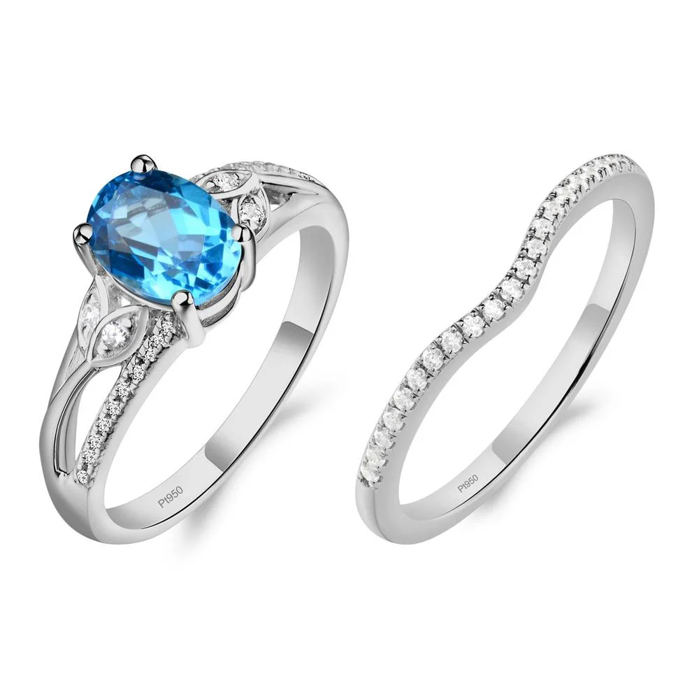 Oval Cut Swiss Blue Topaz Ring - Image 25