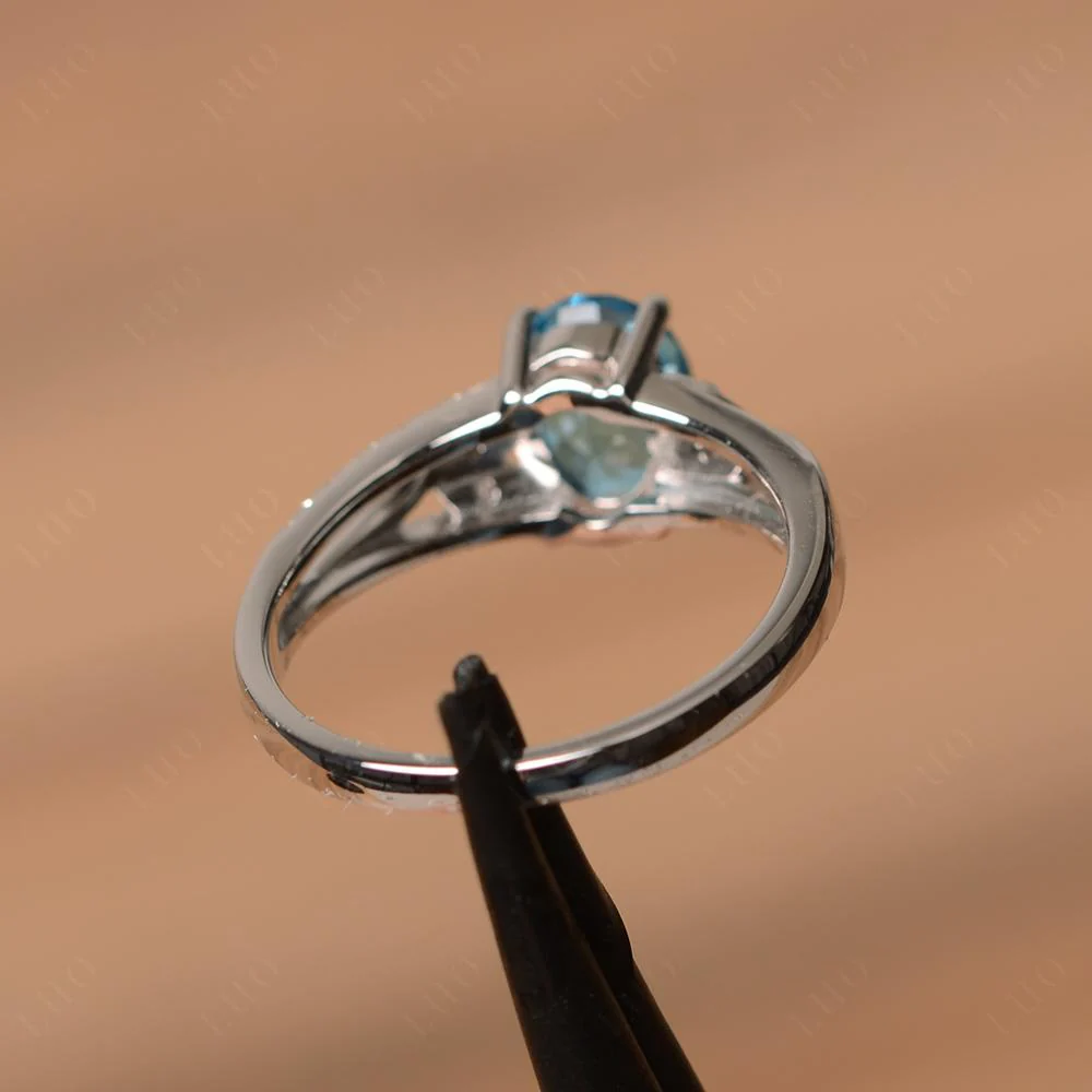 Oval Cut Swiss Blue Topaz Ring - Image 31