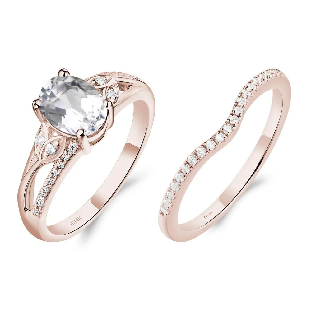 Oval Cut White Topaz Ring - Image 11