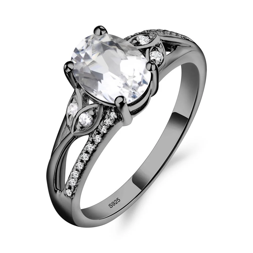 Oval Cut White Topaz Ring - Image 2