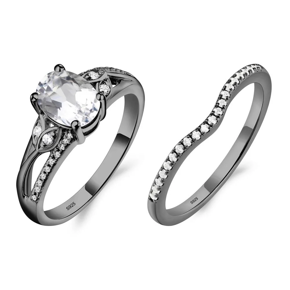 Oval Cut White Topaz Ring - Image 23