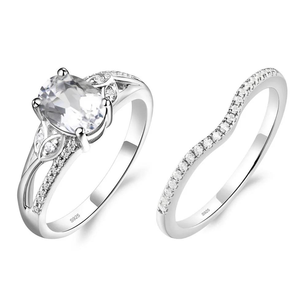 Oval Cut White Topaz Ring - Image 27