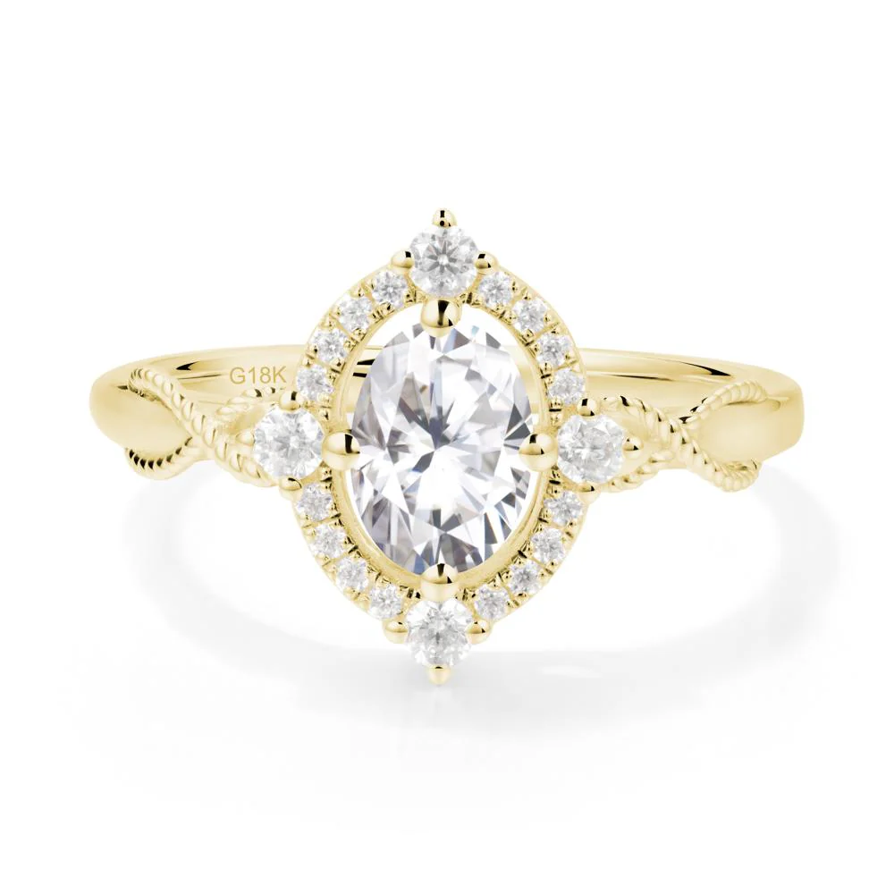 Vintage Oval Moissanite Halo Ring - Image 9