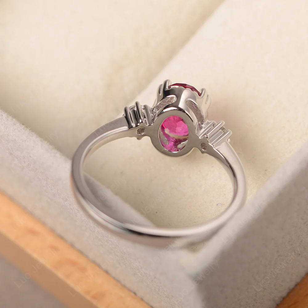 Oval Ruby Double Prong Ring - Image 3