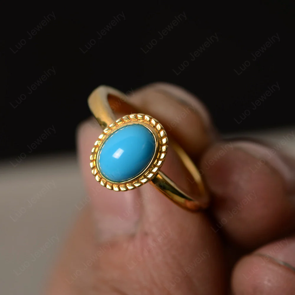 Vintage Style Cabochon Turquoise Ring