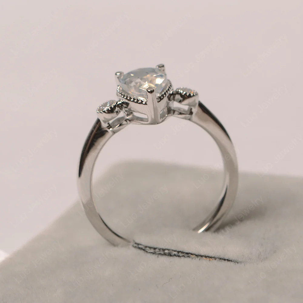 Milgrain Pear Shaped Moonstone Ring - Image 3