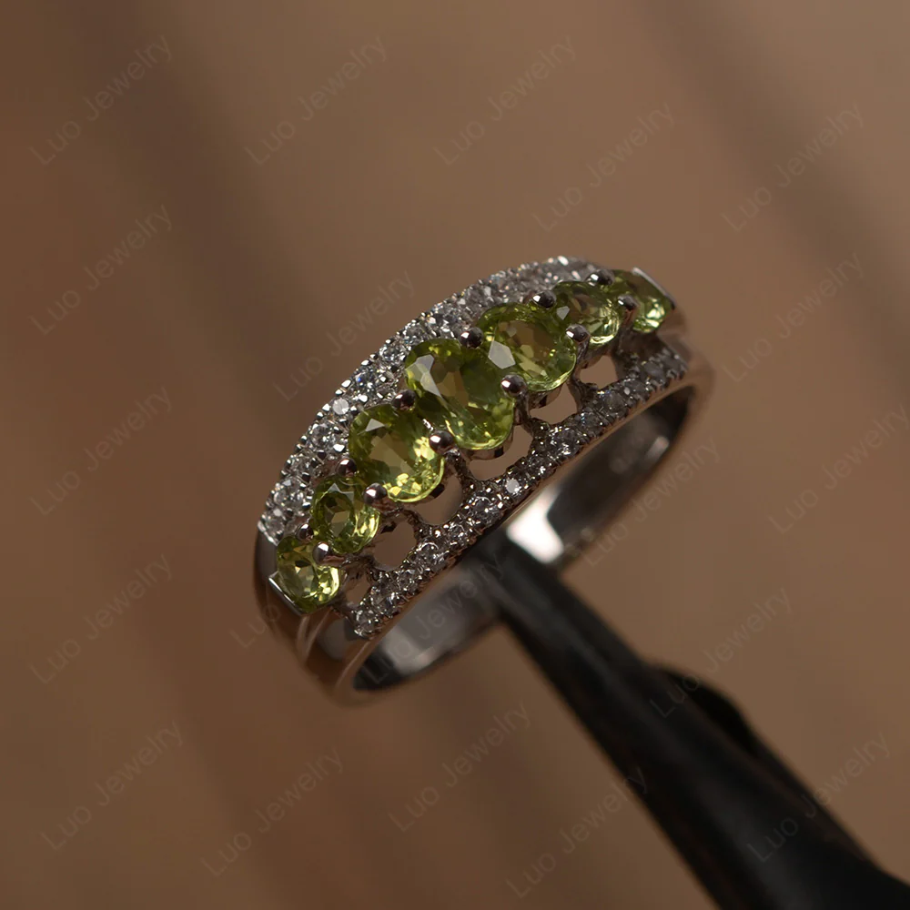 Peridot Cluster Cocktail Ring - Image 2