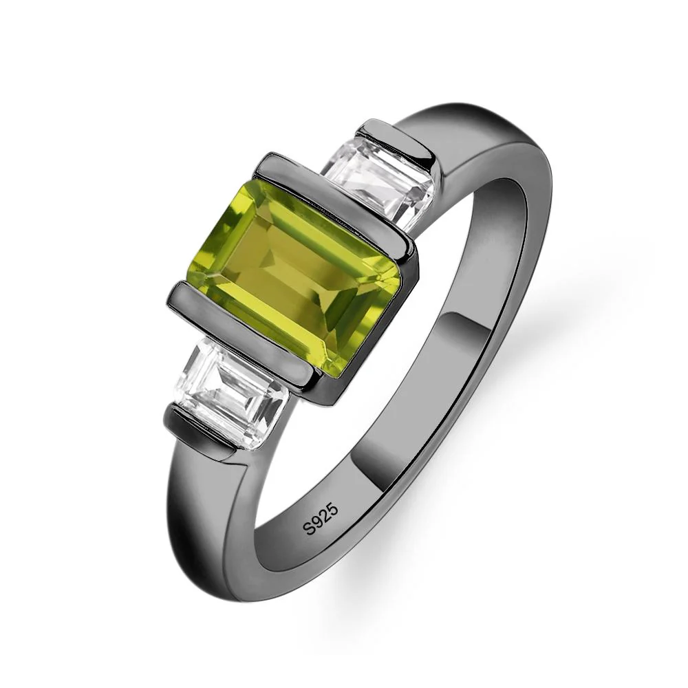 Peridot 3 Stone Ring
