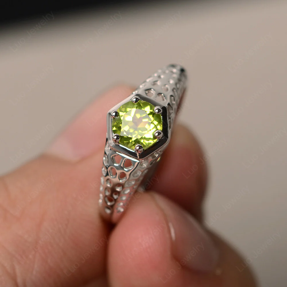 Peridot Openwork Ring