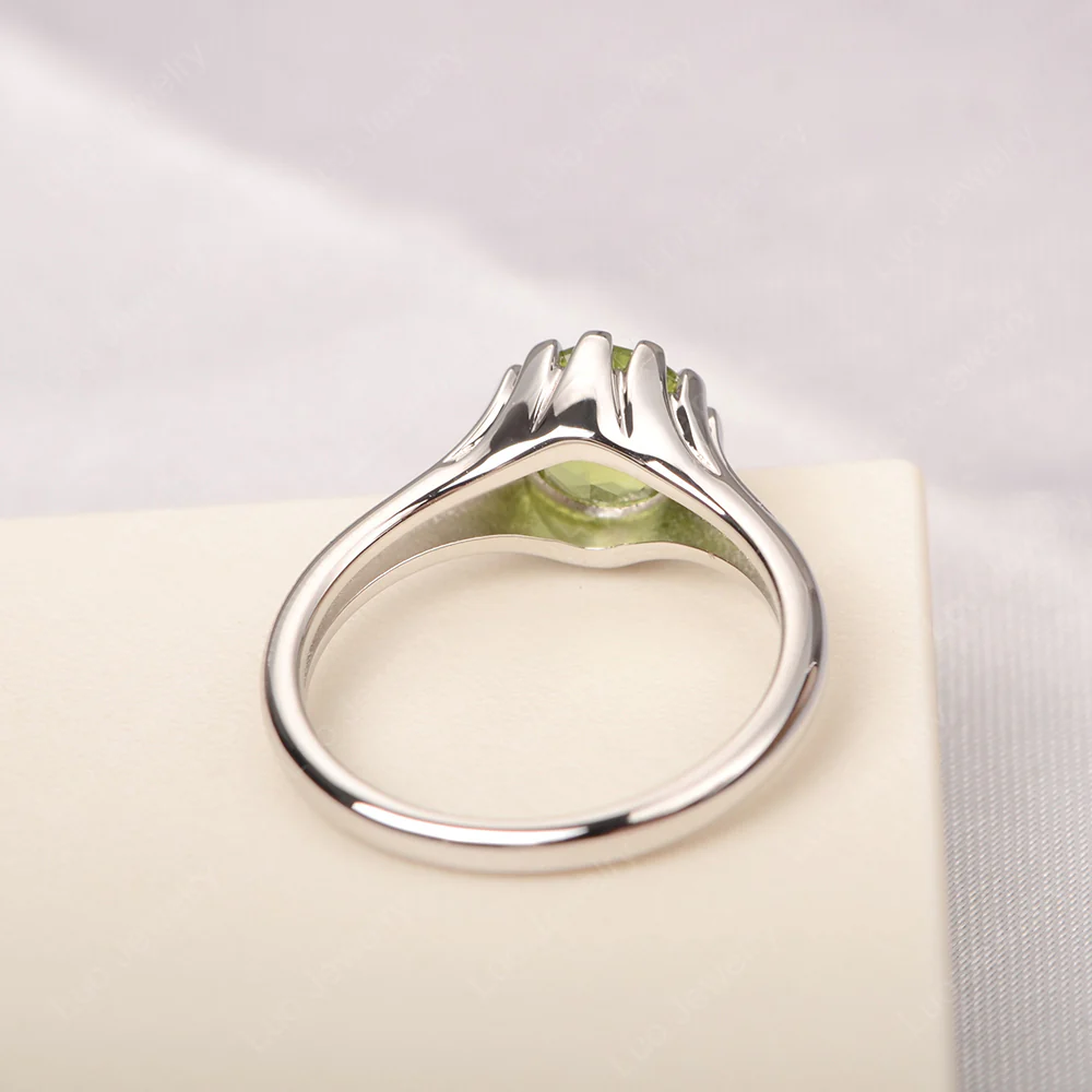Flame Inspired Peridot Solitaire Ring - Image 3