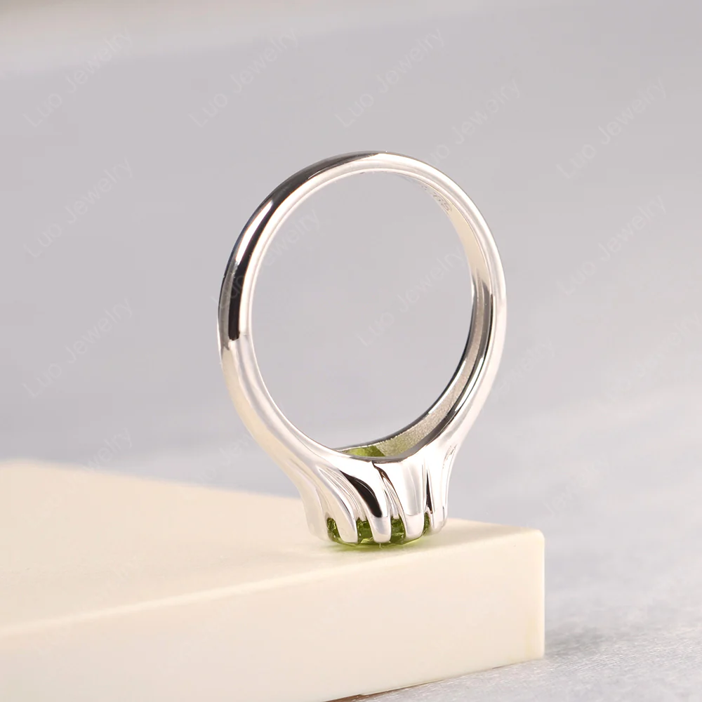 Flame Inspired Peridot Solitaire Ring - Image 4