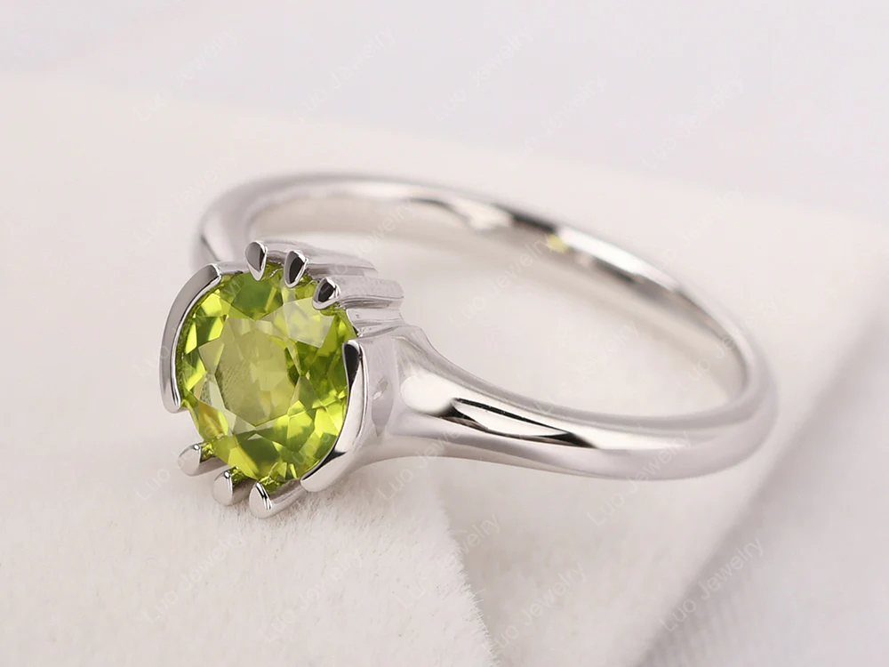 Unique Peridot Solitaire Ring - Image 2