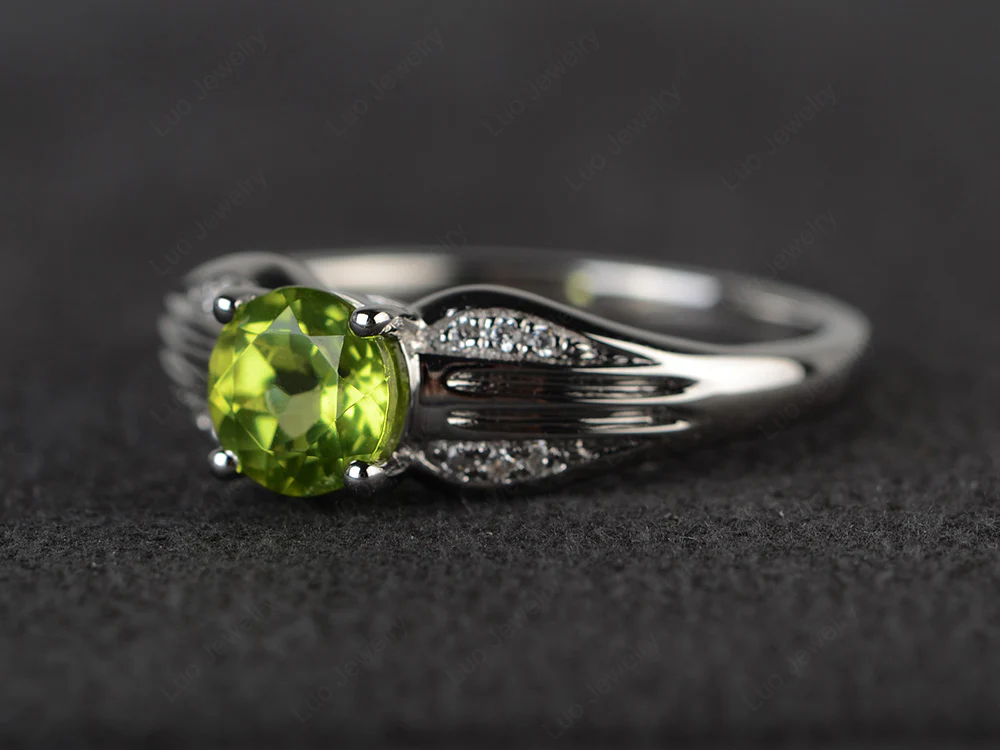 Peridot Antique Engagement Ring - Image 2