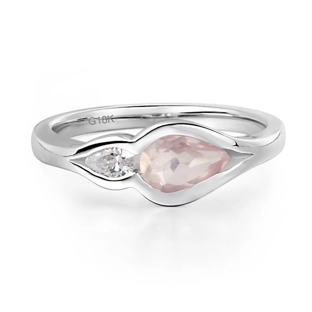 Rose Quartz Two Stone Wedding Ring - Image 7