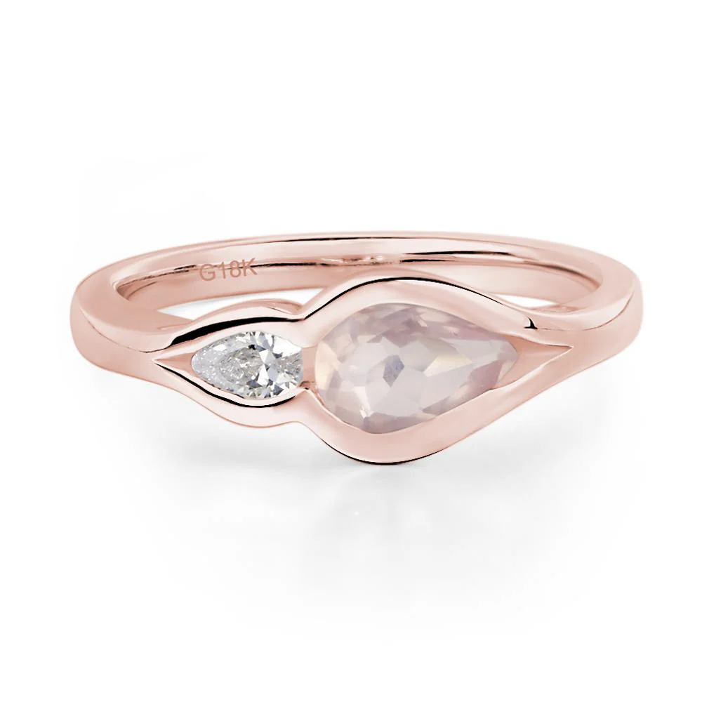 Rose Quartz Two Stone Wedding Ring - Image 9