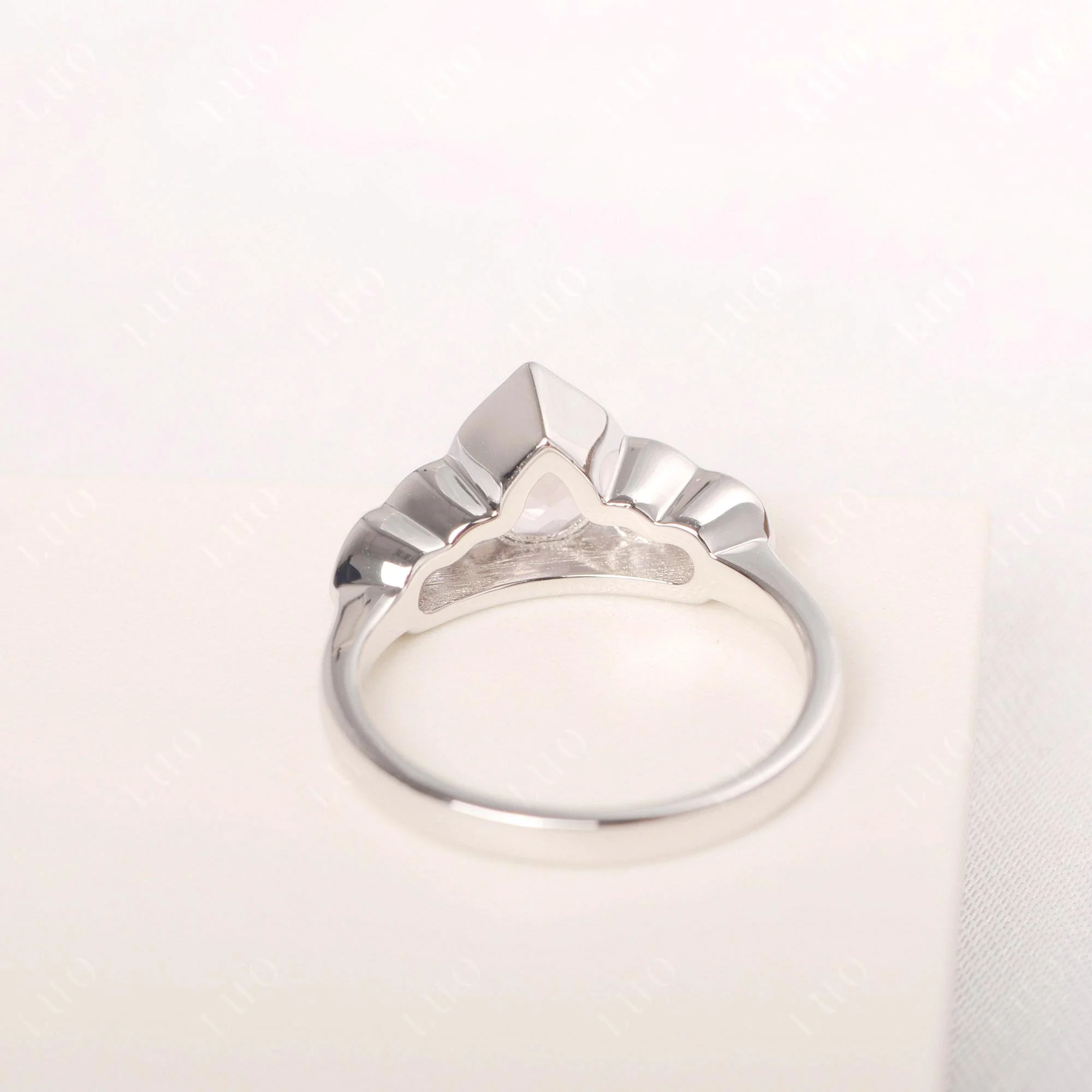 Rose Quartz Five Stone Engagement Ring - Image 3