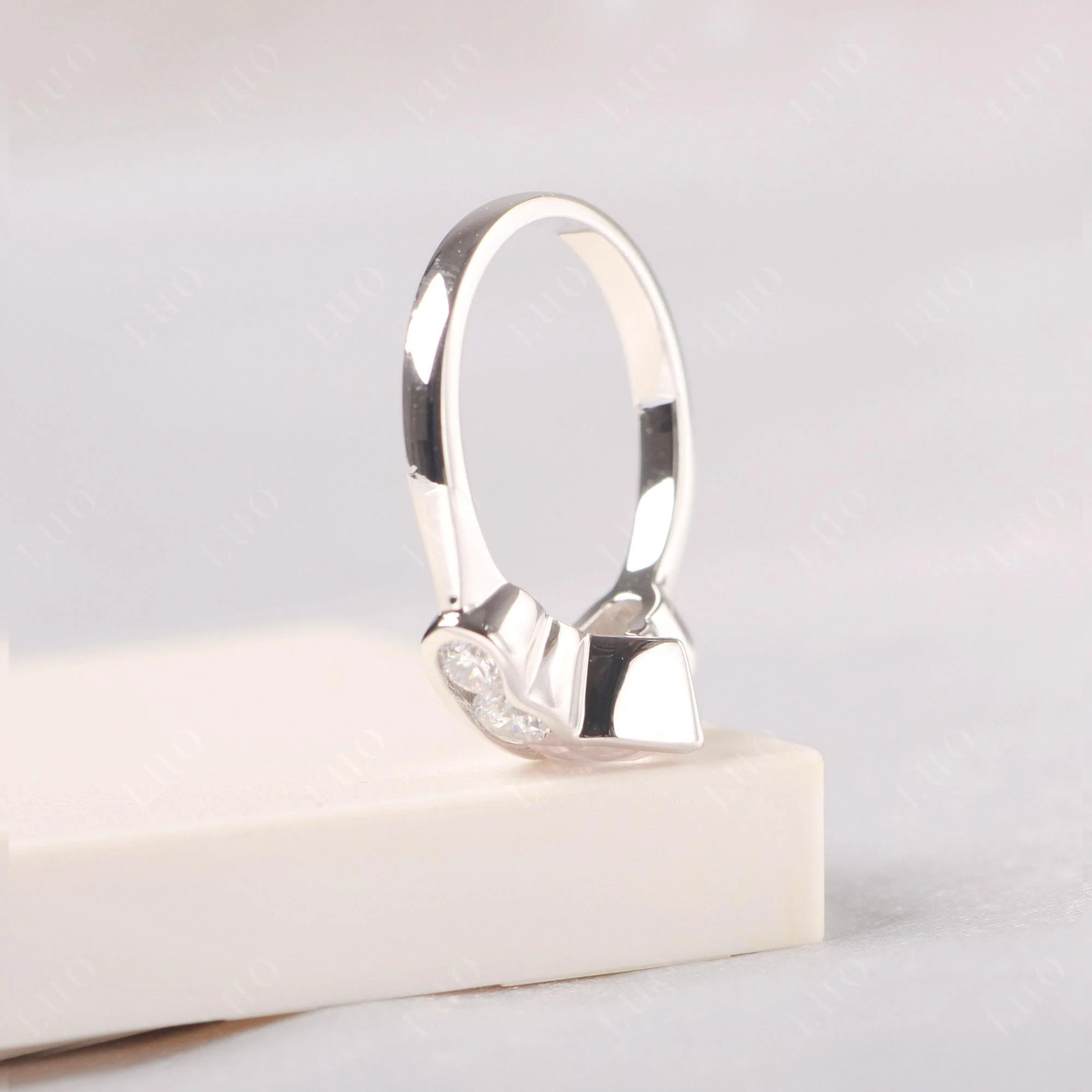 Rose Quartz Five Stone Engagement Ring - Image 4