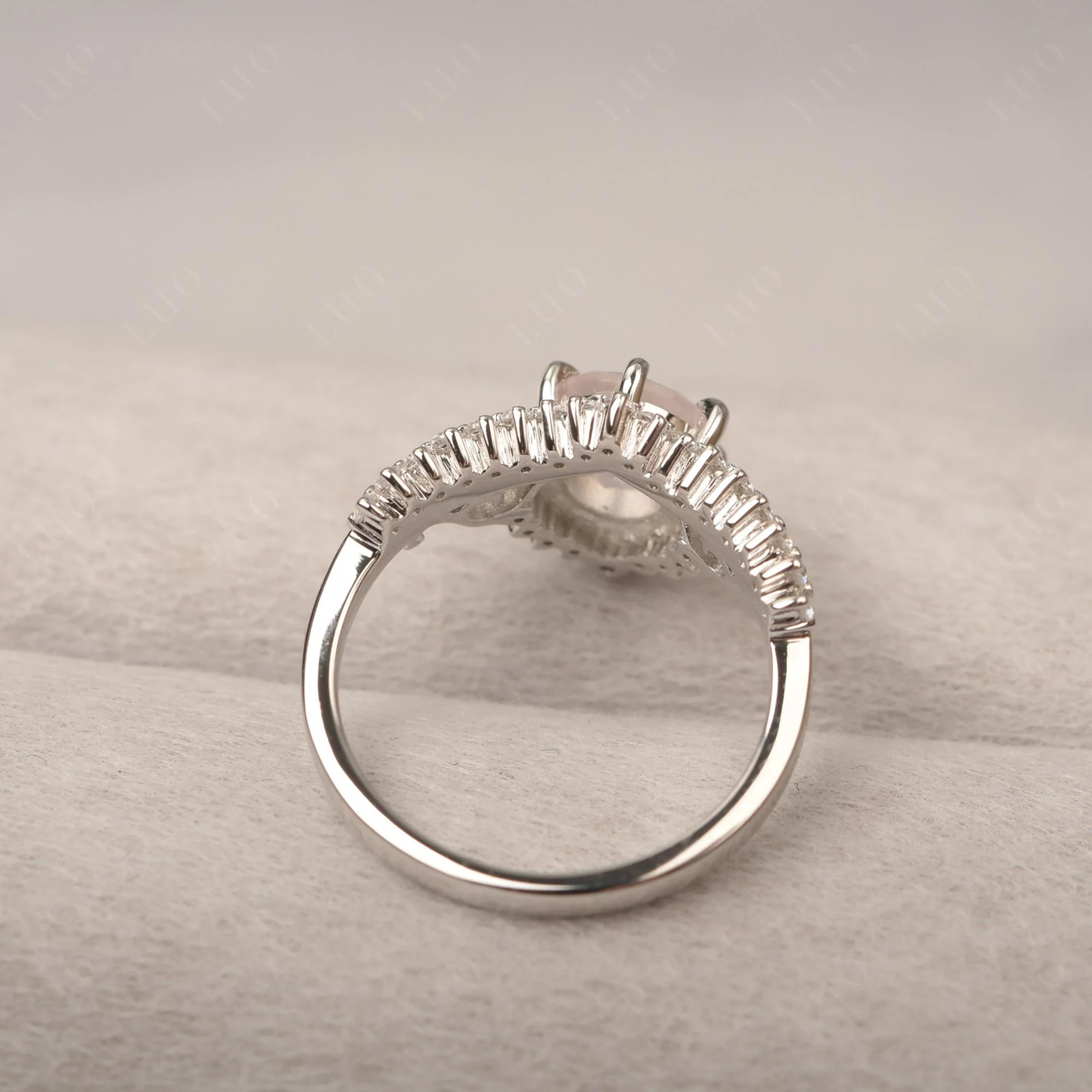 Rose Quartz Tiara Promise Ring - Image 12