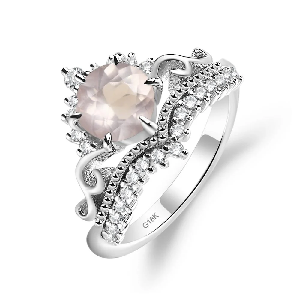 Rose Quartz Tiara Promise Ring - Image 7