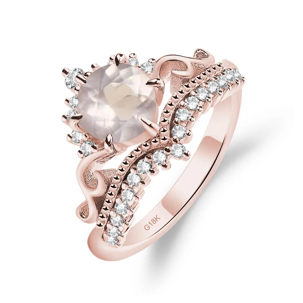 Rose Quartz Tiara Promise Ring - Image 9