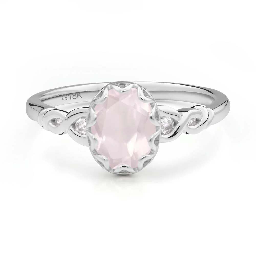Vintage Rose Quartz Oval Cut Engagement Ring - Image 6