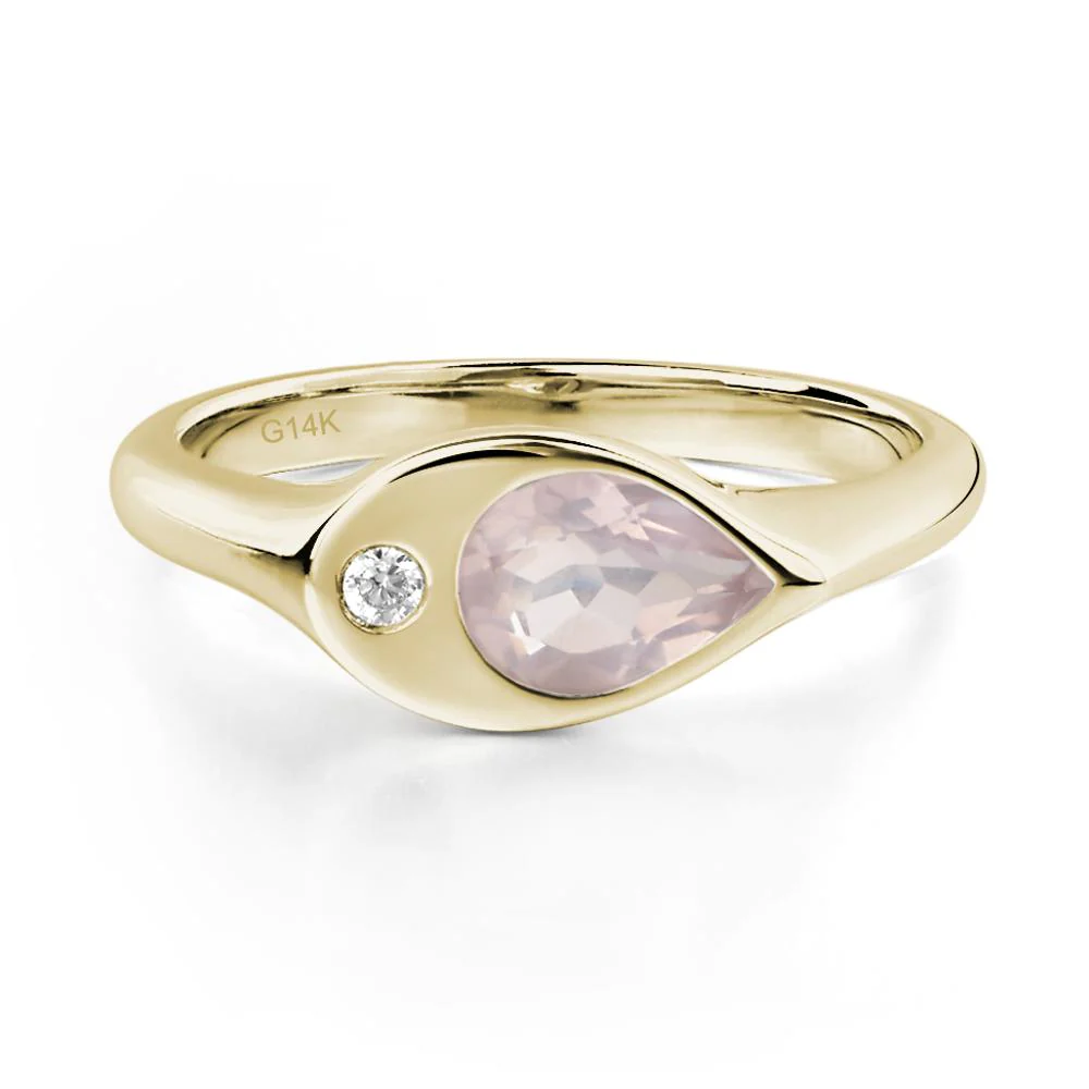 Rose Quartz Unique Engagement Ring