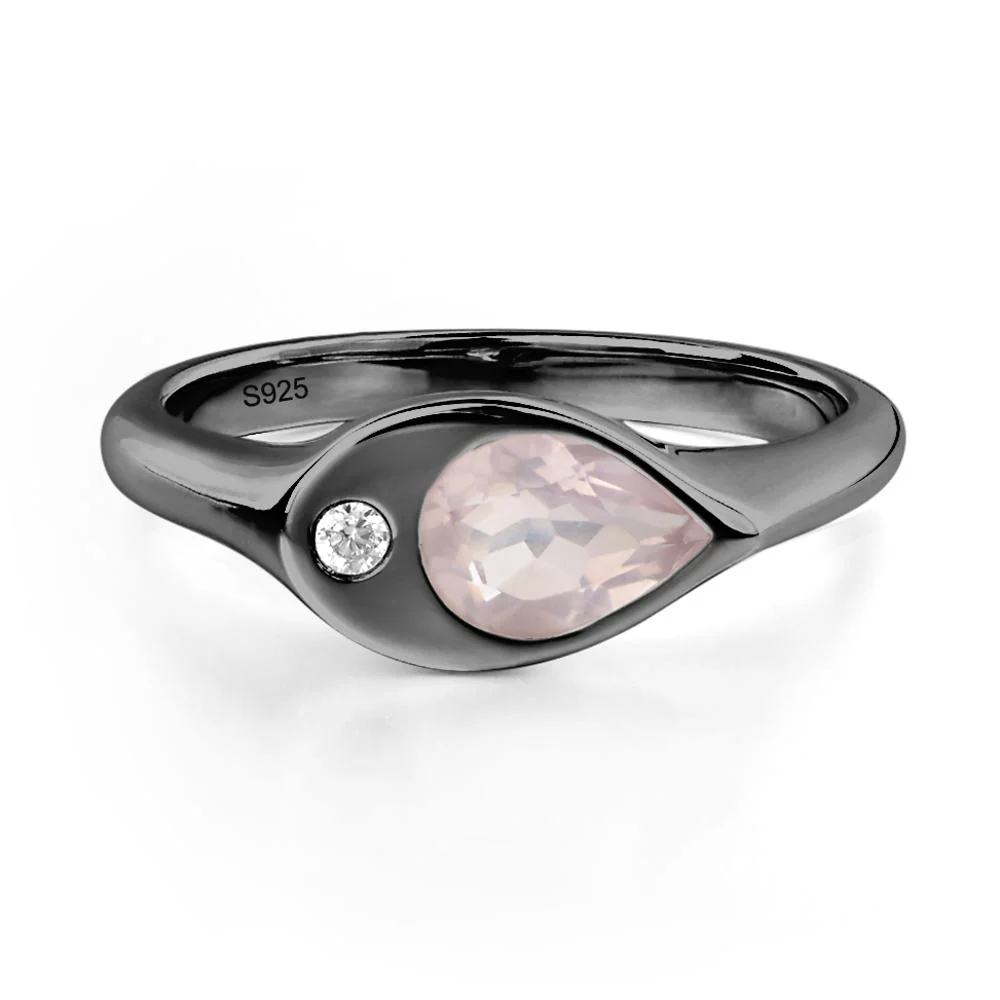 Rose Quartz Unique Engagement Ring - Image 3