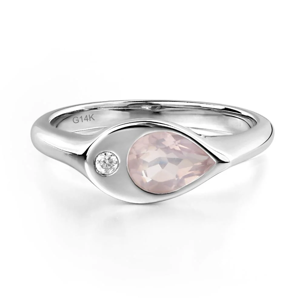 Rose Quartz Unique Engagement Ring - Image 4