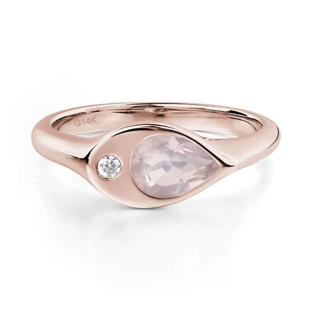 Rose Quartz Unique Engagement Ring - Image 5